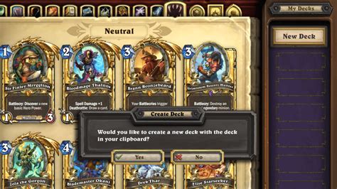 create hearthstone deck